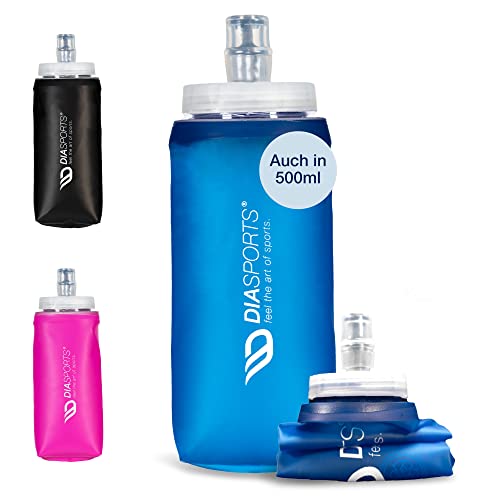 Faltbare Trinkflasche FLASKY I BPA-Freie Sportflasche mit extra großer Öffnung I Deine Soft Flask...