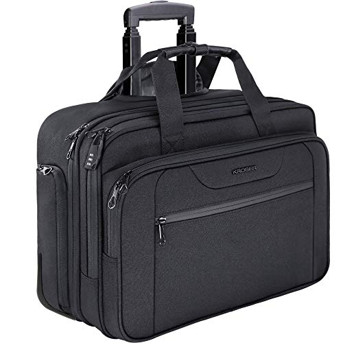 KROSER Trolley Business, Handgepäck Koffer, Rolling Laptop Case mit Rädern Bis zu 17,3 Zoll Laptop...